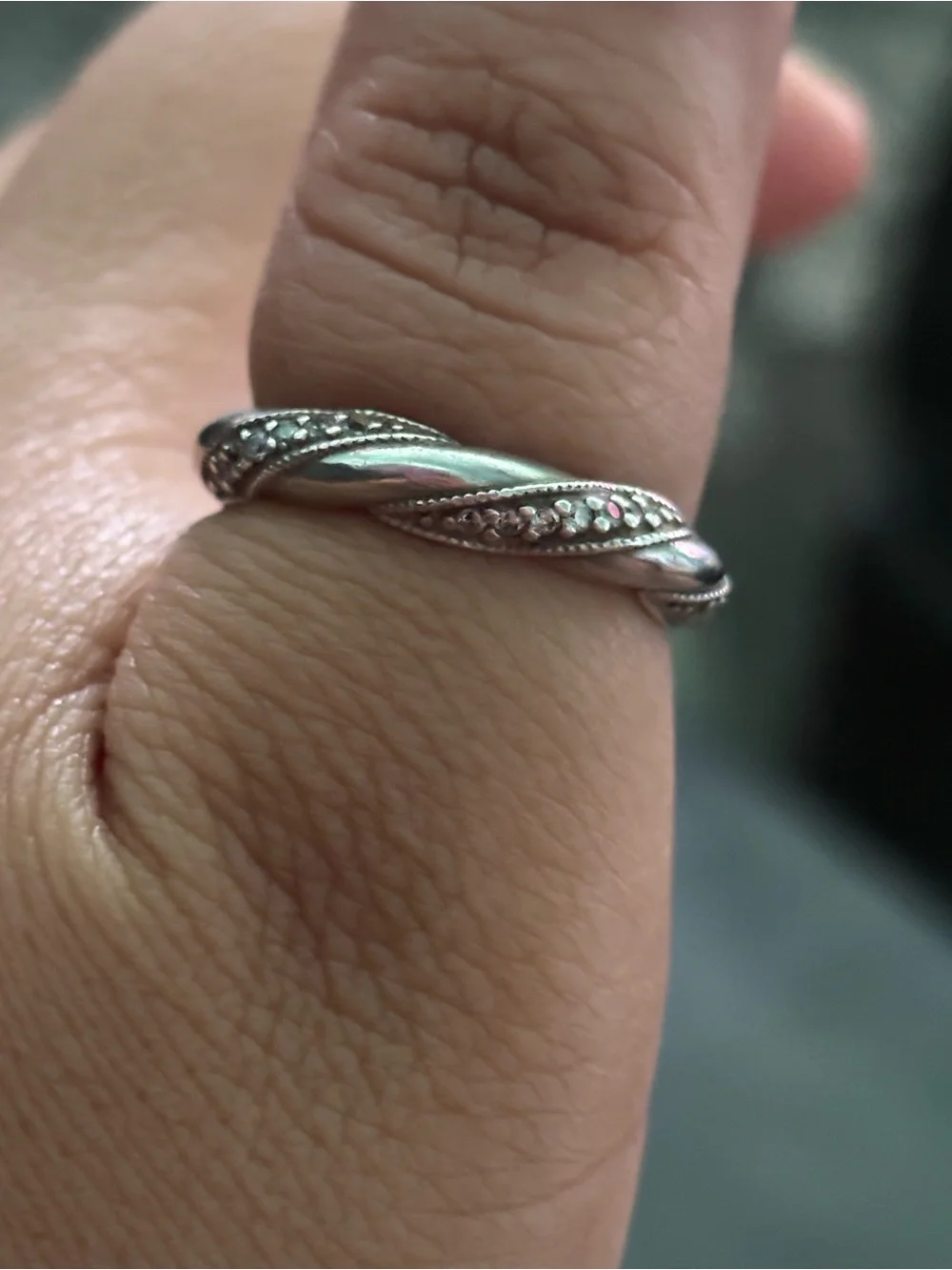 Pandora Twisted Band Ring in Silver